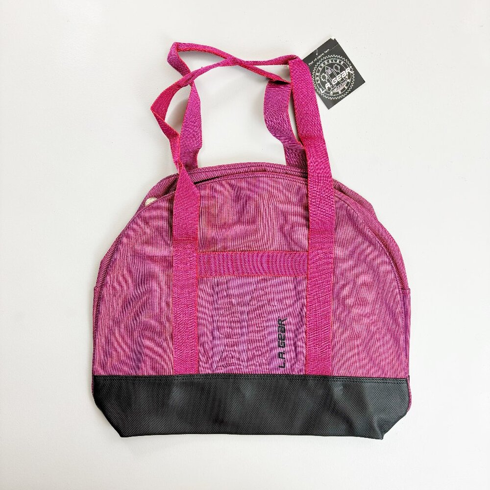 L.A. GEAR Vintage 80s Duffle Gym Tote Bag NWT Deadstock Pink Iridescent Black